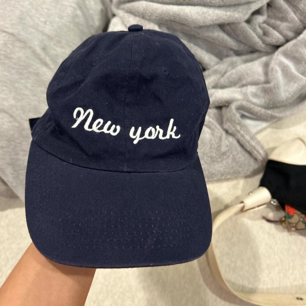 Brandy Melville Women's Navy and Blue Hat